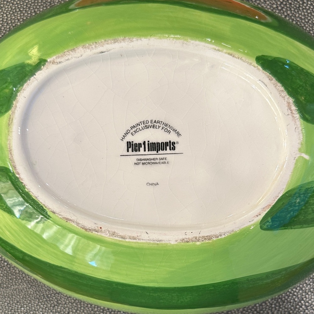 Pier 1 Imports Ceramic Watermelon Party Bowl and Plates Set - Picture 9 of 9